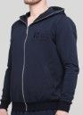 Толстовка мужская демисезонная Only Man темно-синяя с капюшоном на молнии